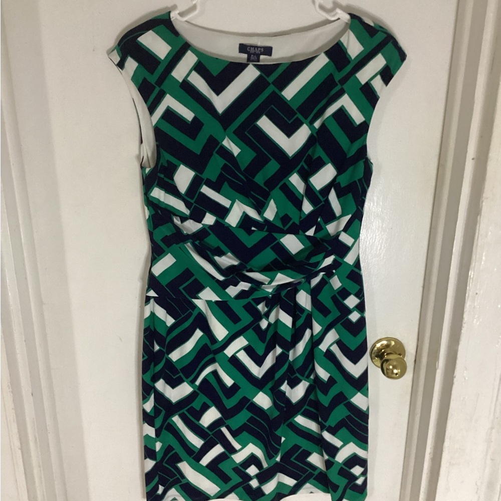 Chaps Geometric Party/Cocktail Sheath Dress Size LPET